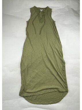 Sundance Sage Green Slub Knit Jersey Sleeveless Midi Dress XS